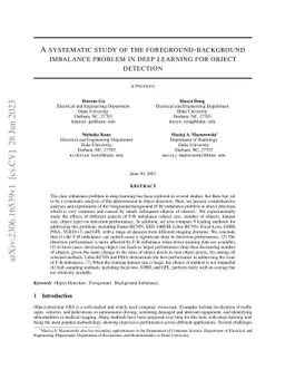 A systematic study of the foreground-background imbalance problem in
  deep learning for object detection