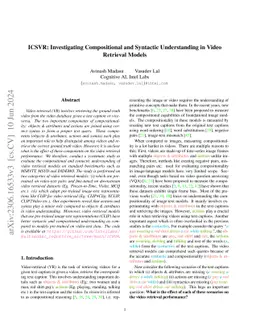 ICSVR: Investigating Compositional and Syntactic Understanding in Video
  Retrieval Models