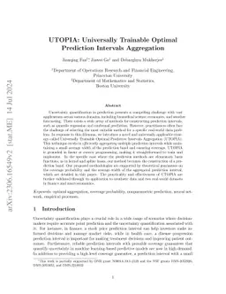 UTOPIA: Universally Trainable Optimal Prediction Intervals Aggregation
