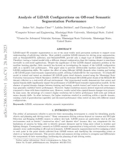 Analysis of LiDAR Configurations on Off-road Semantic Segmentation
  Performance