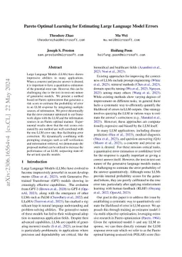Pareto Optimal Learning for Estimating Large Language Model Errors