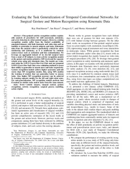 Evaluating the Task Generalization of Temporal Convolutional Networks
  for Surgical Gesture and Motion Recognition using Kinematic Data