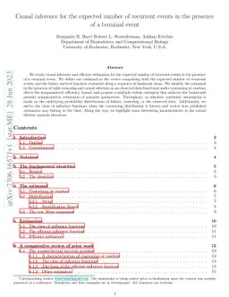 Causal inference for the expected number of recurrent events in the presence of a terminal event