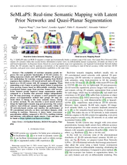 SeMLaPS: Real-time Semantic Mapping with Latent Prior Networks and
  Quasi-Planar Segmentation