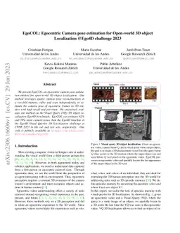 EgoCOL: Egocentric Camera pose estimation for Open-world 3D object
  Localization @Ego4D challenge 2023