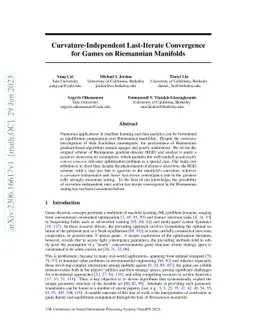 Last-Iterate Convergence of Adaptive Riemannian Gradient Descent for Equilibrium Computation