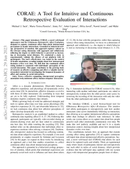 CORAE: A Tool for Intuitive and Continuous Retrospective Evaluation of
  Interactions