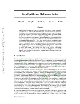 Deep Equilibrium Multimodal Fusion