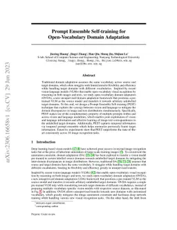 Prompt Ensemble Self-training for Open-Vocabulary Domain Adaptation