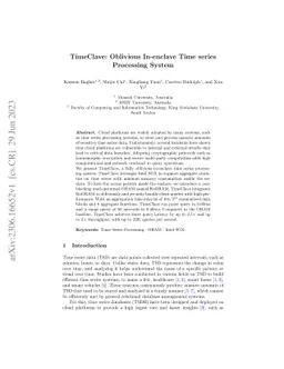 TimeClave: Oblivious In-enclave Time series Processing System