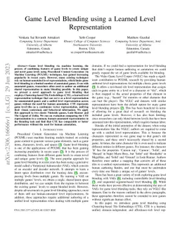 Game Level Blending using a Learned Level Representation