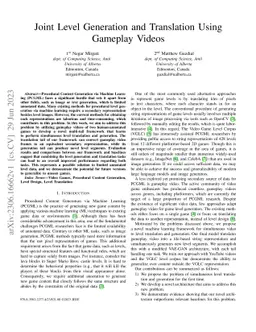 Joint Level Generation and Translation Using Gameplay Videos