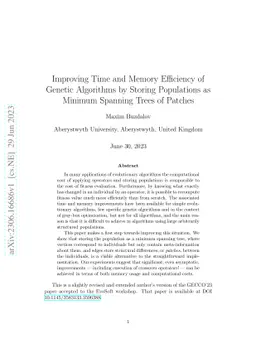 Improving Time and Memory Efficiency of Genetic Algorithms by Storing
  Populations as Minimum Spanning Trees of Patches