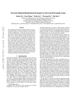 Towards Optimal Randomized Strategies in Adversarial Example Game