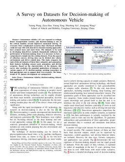 A Survey on Datasets for Decision-making of Autonomous Vehicle