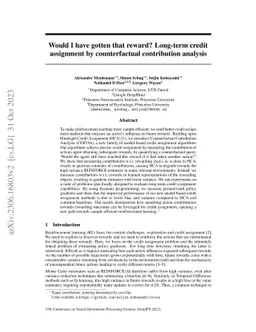 Would I have gotten that reward? Long-term credit assignment by
  counterfactual contribution analysis