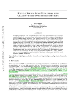 Solving Kernel Ridge Regression with Gradient-Based Optimization Methods