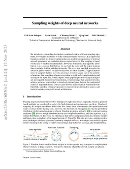 Sampling weights of deep neural networks