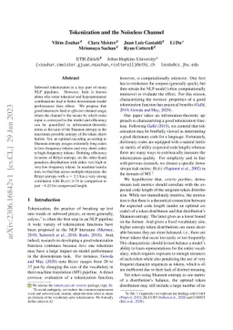 Tokenization and the Noiseless Channel