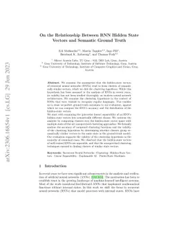 On the Relationship Between RNN Hidden State Vectors and Semantic Ground
  Truth