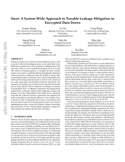 SWAT: A System-Wide Approach to Tunable Leakage Mitigation in Encrypted
  Data Stores