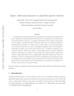 Zipper: Addressing degeneracy in algorithm-agnostic inference