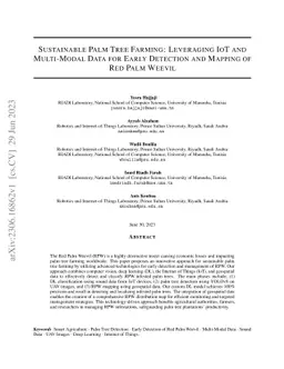 Sustainable Palm Tree Farming: Leveraging IoT and Multi-Modal Data for
  Early Detection and Mapping of Red Palm Weevil