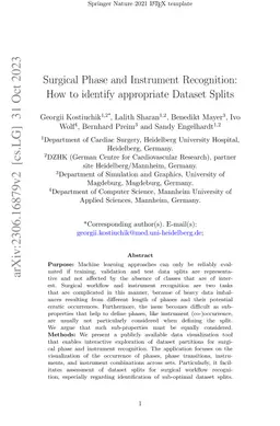 Surgical Phase and Instrument Recognition: How to identify appropriate
  Dataset Splits