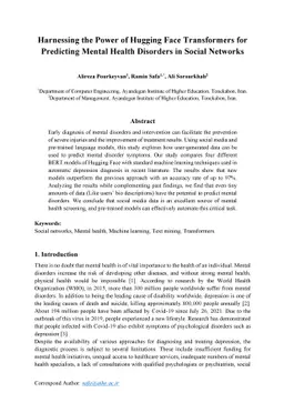 Harnessing the Power of Hugging Face Transformers for Predicting Mental
  Health Disorders in Social Networks