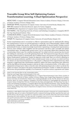 Traceable Group-Wise Self-Optimizing Feature Transformation Learning: A
  Dual Optimization Perspective