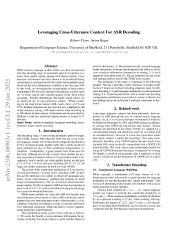 Leveraging Cross-Utterance Context For ASR Decoding