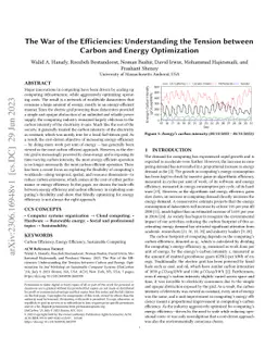 The War of the Efficiencies: Understanding the Tension between Carbon
  and Energy Optimization