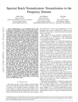 Spectral Batch Normalization: Normalization in the Frequency Domain