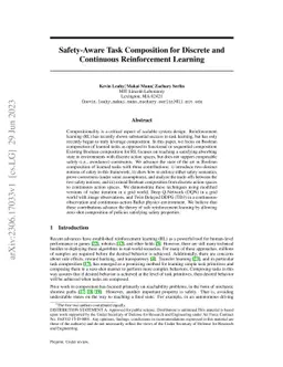 Safety-Aware Task Composition for Discrete and Continuous Reinforcement
  Learning
