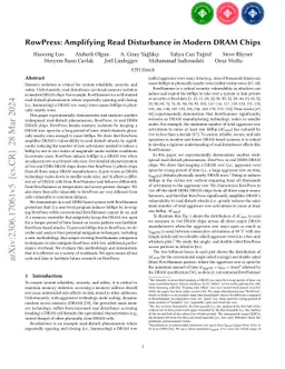 RowPress: Amplifying Read Disturbance in Modern DRAM Chips