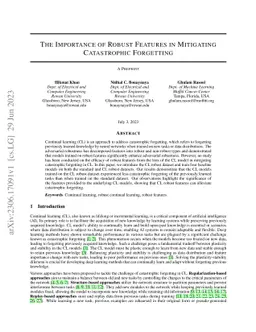 The Importance of Robust Features in Mitigating Catastrophic Forgetting