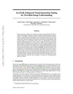 LLaVAR: Enhanced Visual Instruction Tuning for Text-Rich Image
  Understanding