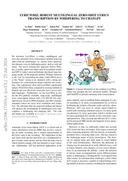 LyricWhiz: Robust Multilingual Zero-shot Lyrics Transcription by
  Whispering to ChatGPT