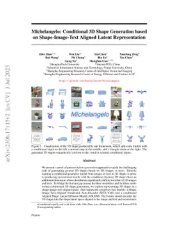 Michelangelo: Conditional 3D Shape Generation based on Shape-Image-Text
  Aligned Latent Representation