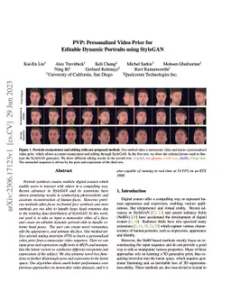 PVP: Personalized Video Prior for Editable Dynamic Portraits using
  StyleGAN
