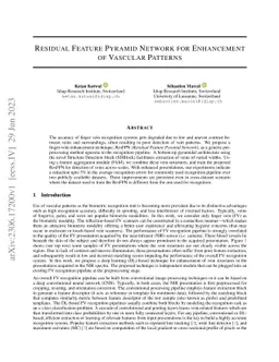 Residual Feature Pyramid Network for Enhancement of Vascular Patterns