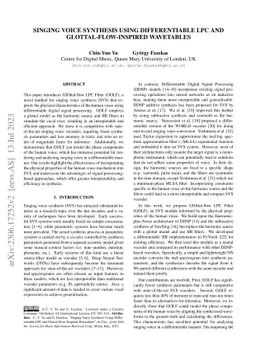 Singing Voice Synthesis Using Differentiable LPC and
  Glottal-Flow-Inspired Wavetables