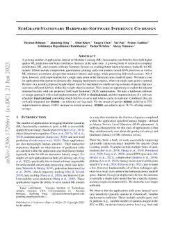 Subgraph Stationary Hardware-Software Inference Co-Design