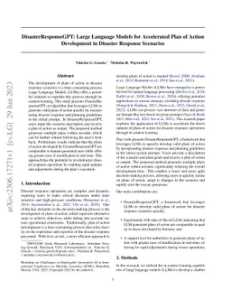 DisasterResponseGPT: Large Language Models for Accelerated Plan of
  Action Development in Disaster Response Scenarios