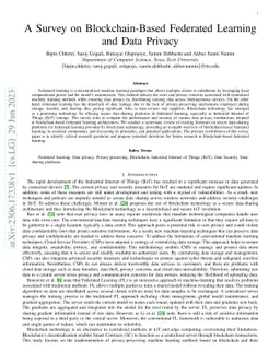 A Survey on Blockchain-Based Federated Learning and Data Privacy