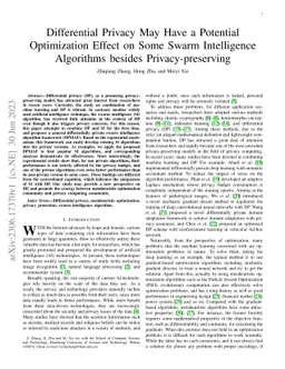 Differential Privacy May Have a Potential Optimization Effect on Some
  Swarm Intelligence Algorithms besides Privacy-preserving