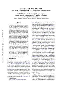 SummQA at MEDIQA-Chat 2023:In-Context Learning with GPT-4 for Medical
  Summarization