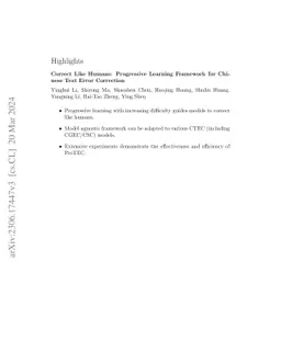 Correct Like Humans: Progressive Learning Framework for Chinese Text
  Error Correction