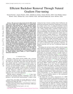 Efficient Backdoor Removal Through Natural Gradient Fine-tuning