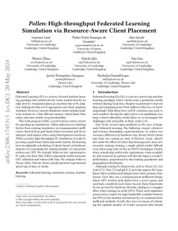 Pollen: High-throughput Federated Learning Simulation via Resource-Aware
  Client Placement